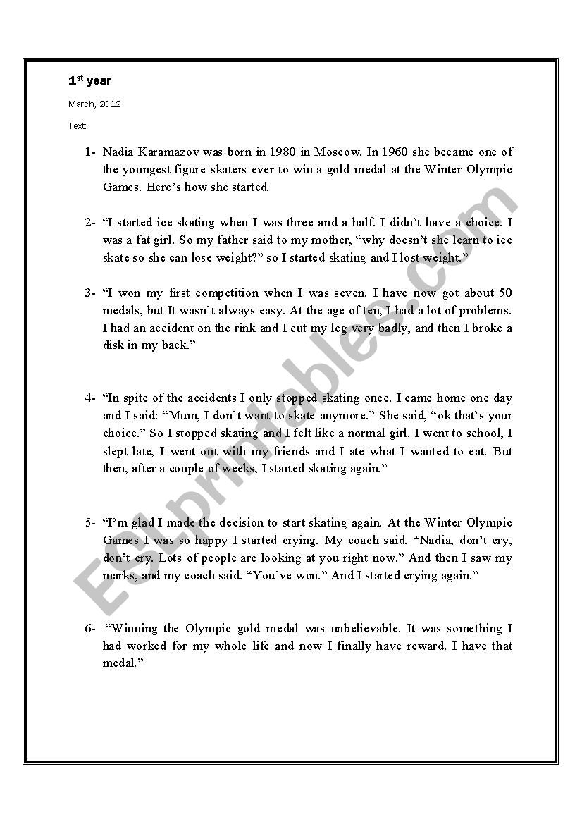 full term test n=Â°2 worksheet