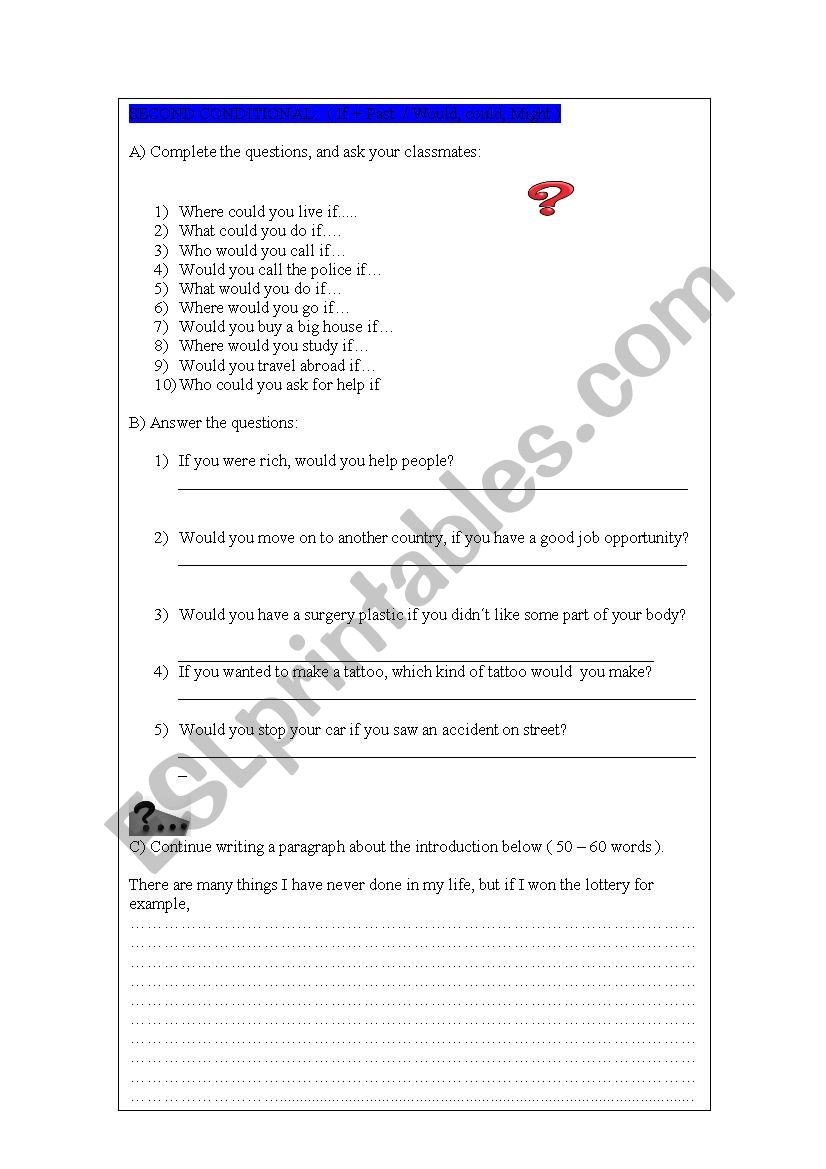 Second Conditional worksheet