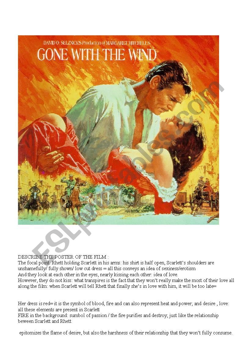 GONE WITH THE WIND worksheet