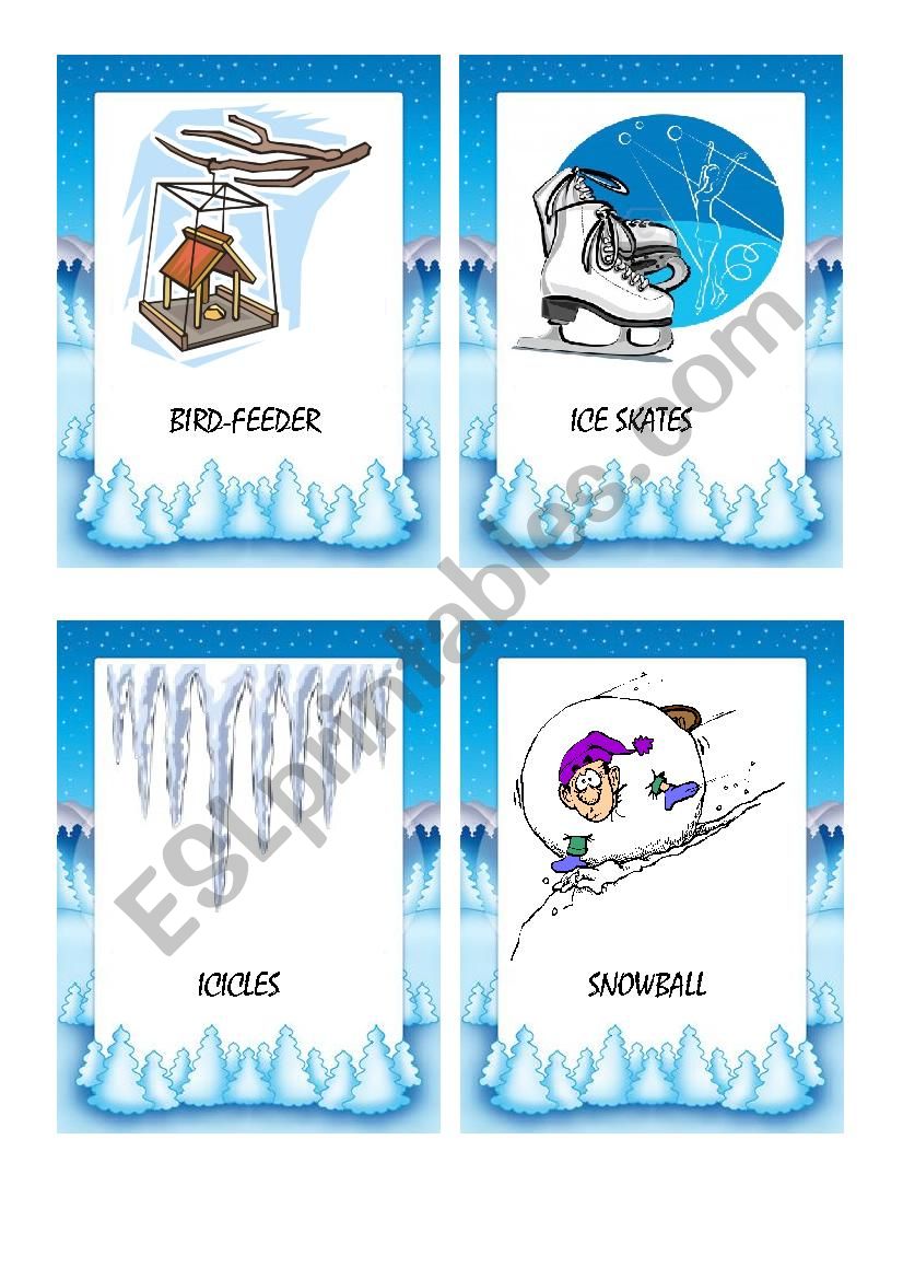 WINTER FLASH-CARDS worksheet