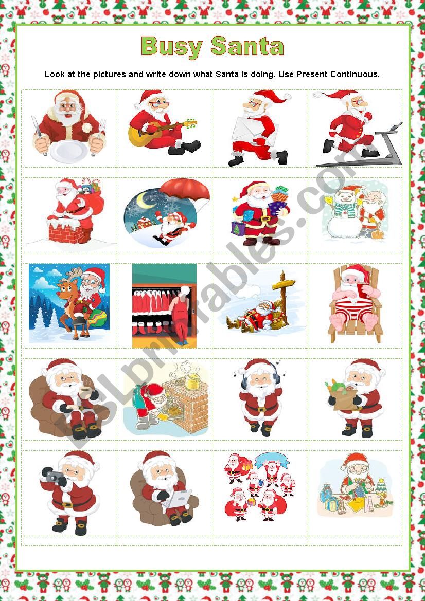 BUSY SANTA - Christmas worksheet