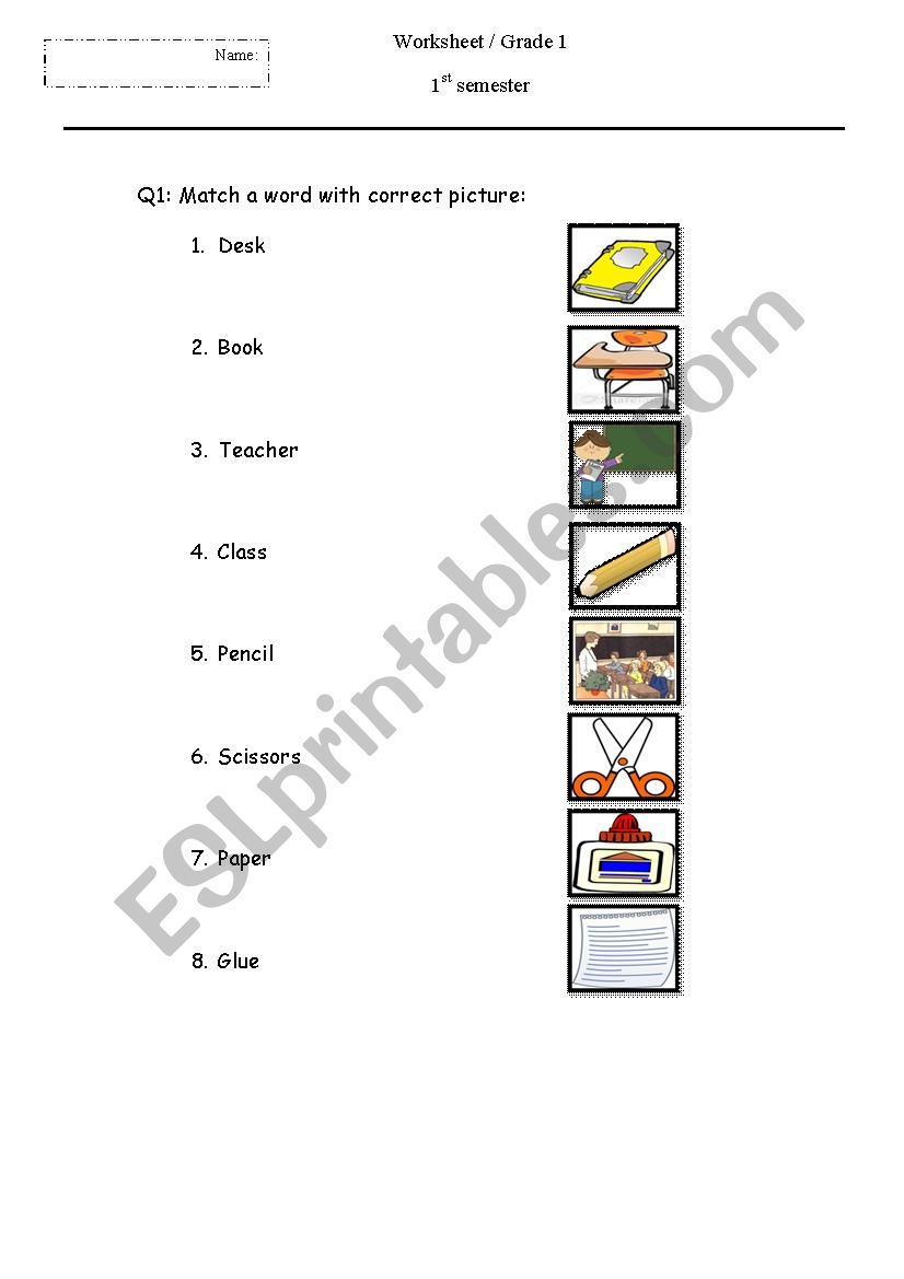 classroom worksheet