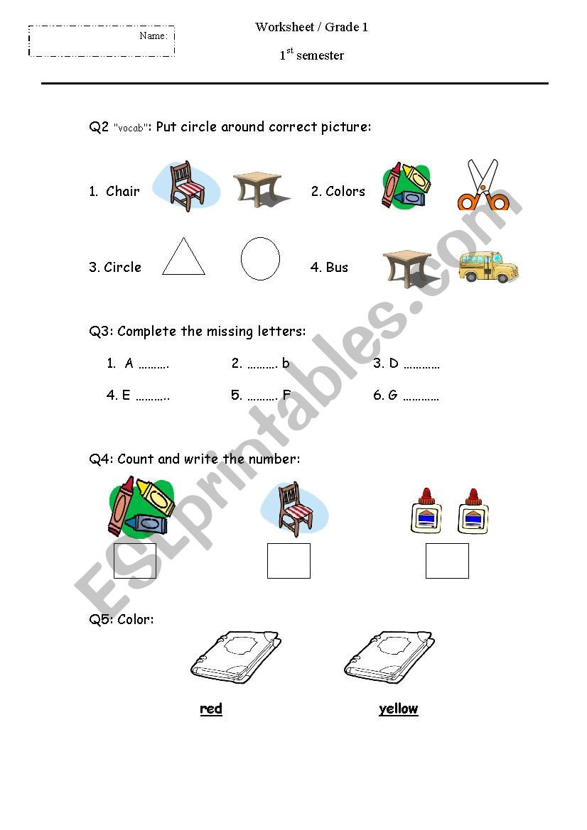 classroom worksheet