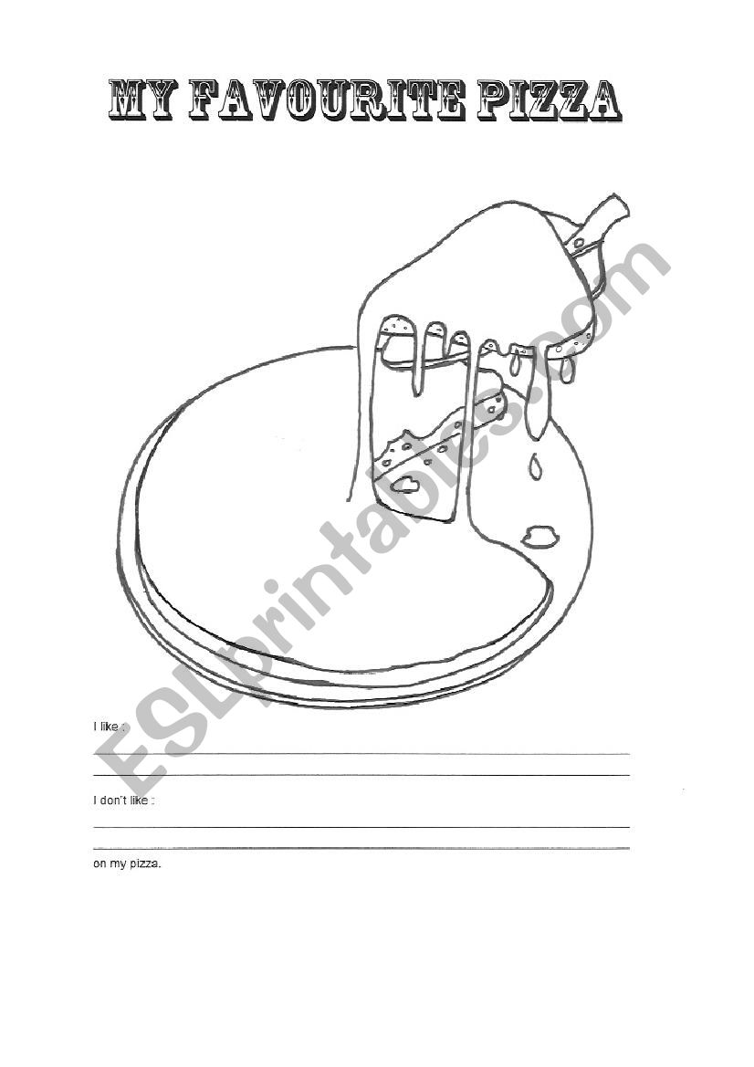 My favourite pizza worksheet