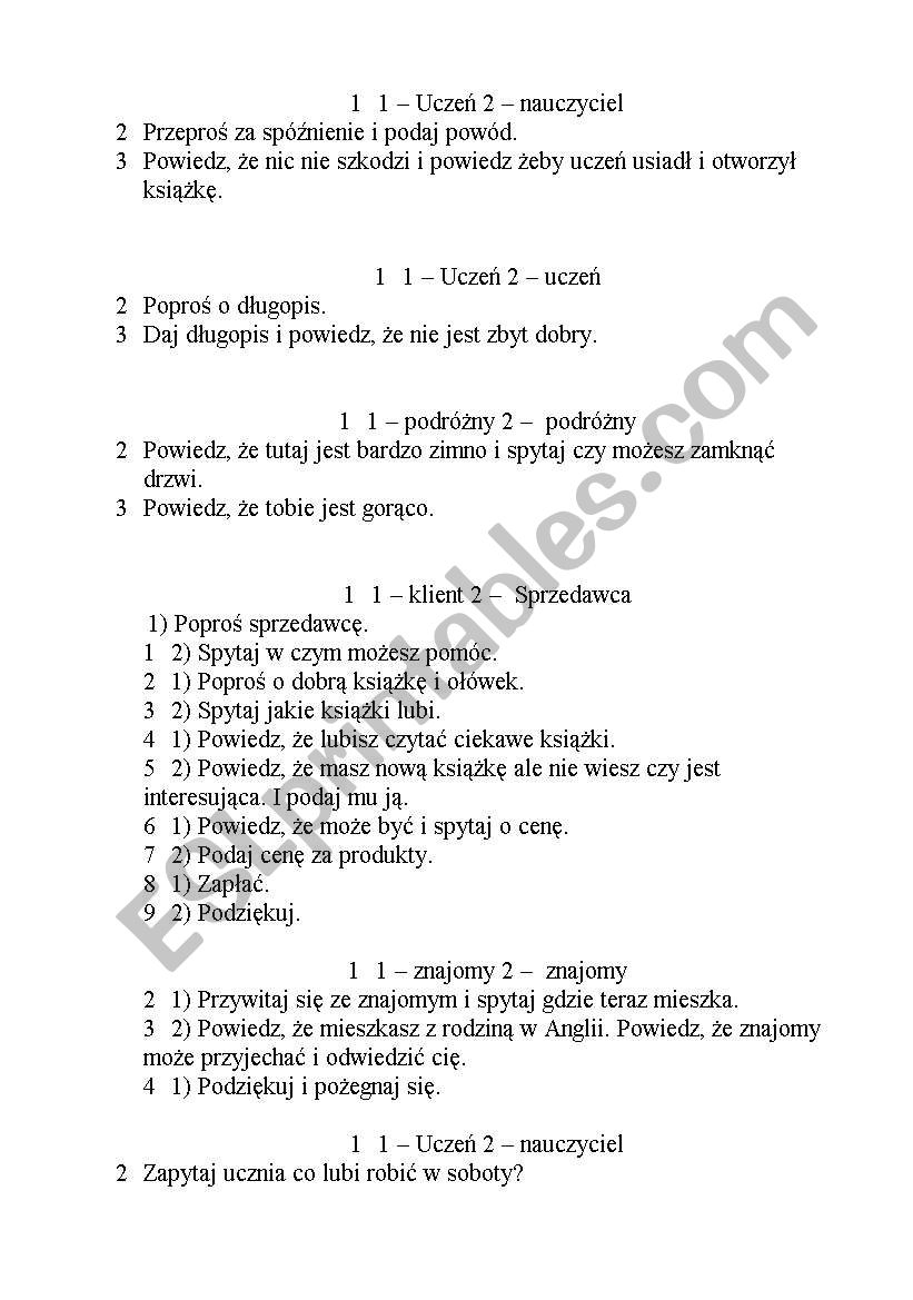 EFL matura exam worksheet