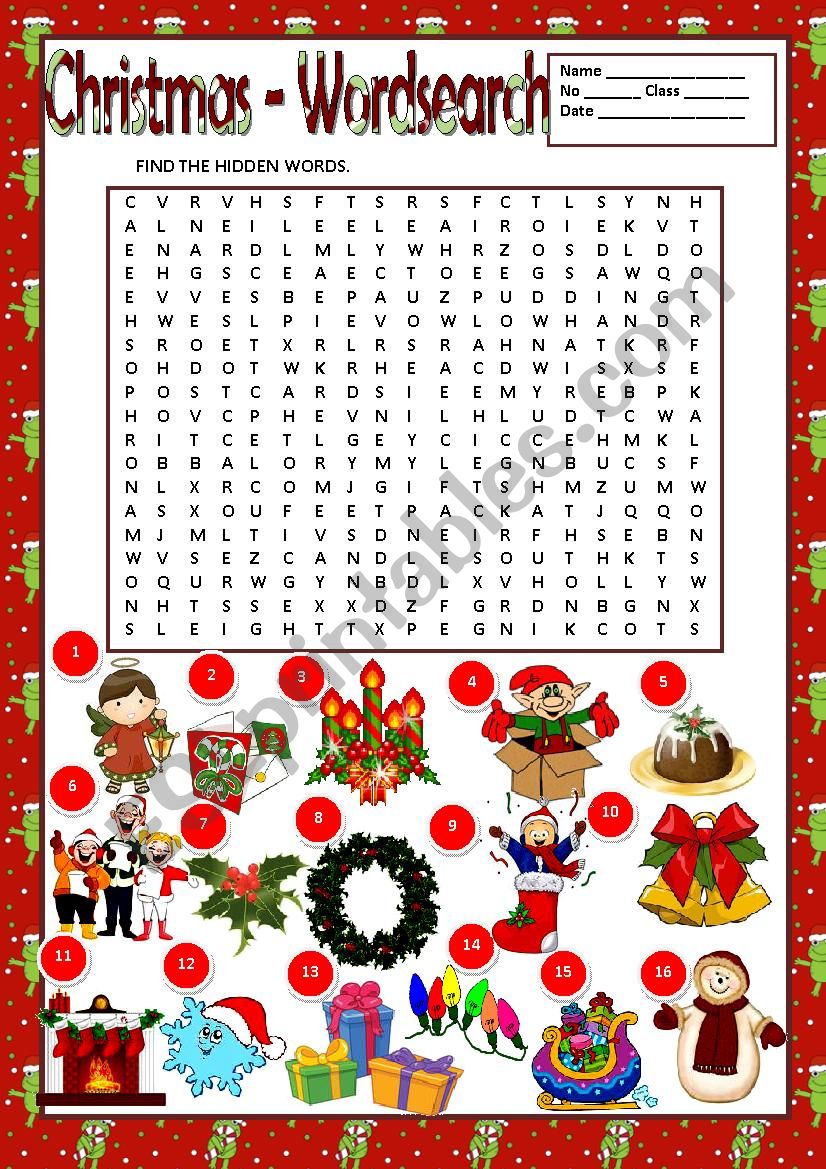 CHRISTMAS  WORDSEARCH worksheet