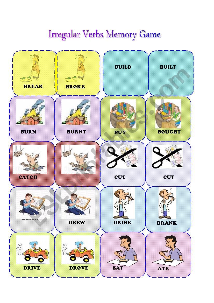 irregular verbs worksheet