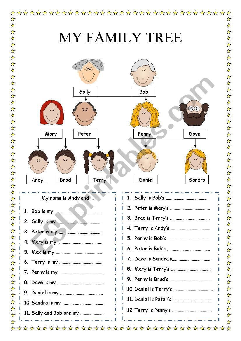 My family tree worksheet