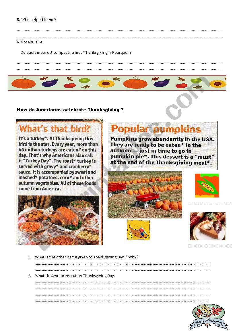 Thanksgiving2 worksheet