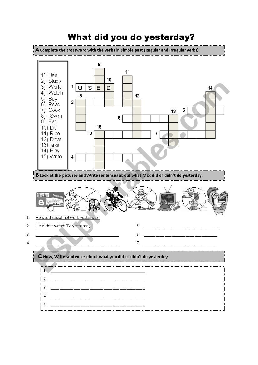 SIMPLE PAST REVIEW worksheet