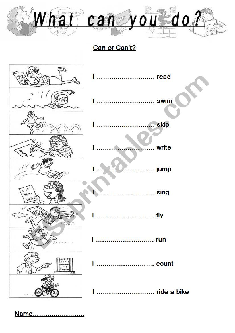 Can or Cant  worksheet