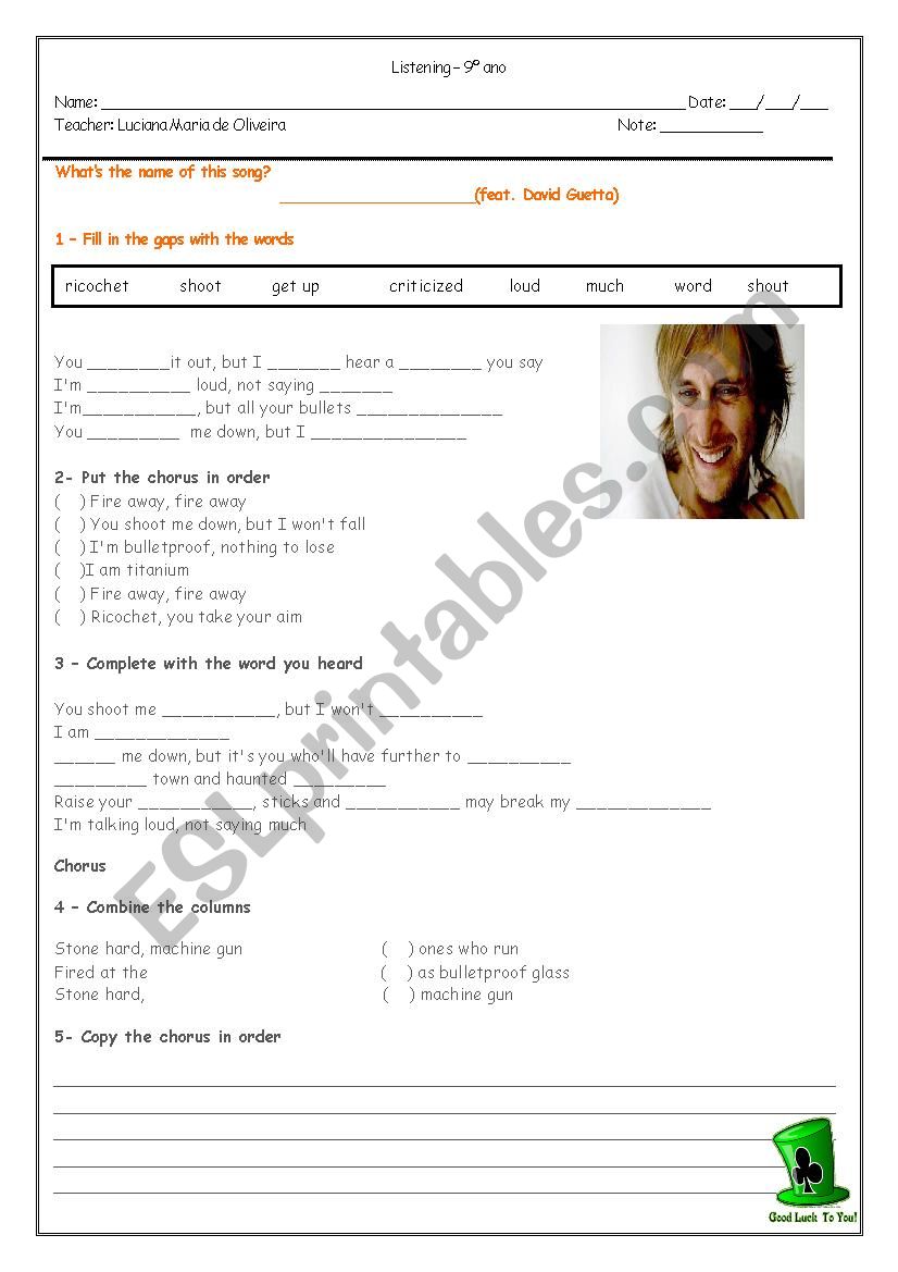 Listening exercises worksheet