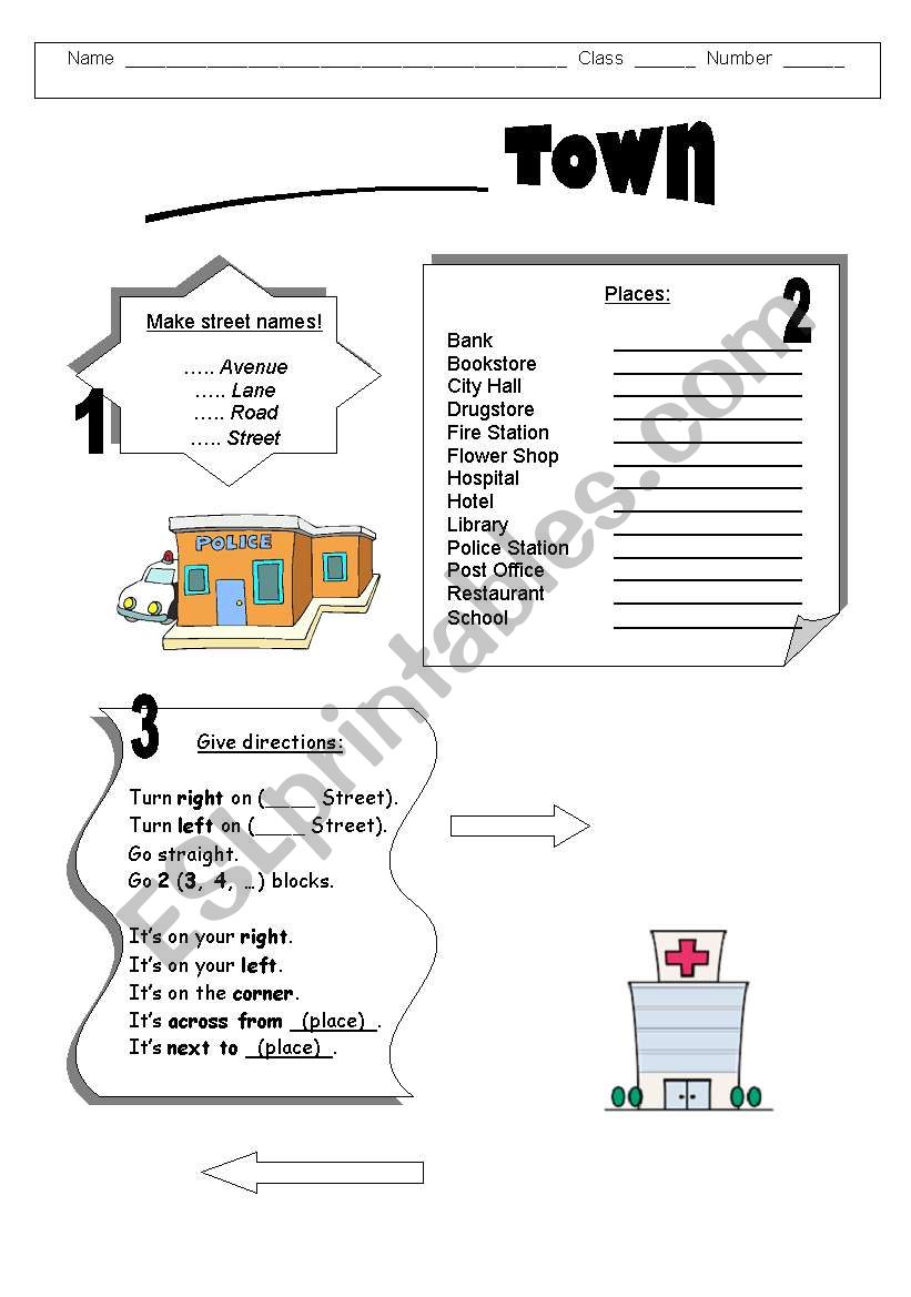 Giving Directions--Make Your Own Town