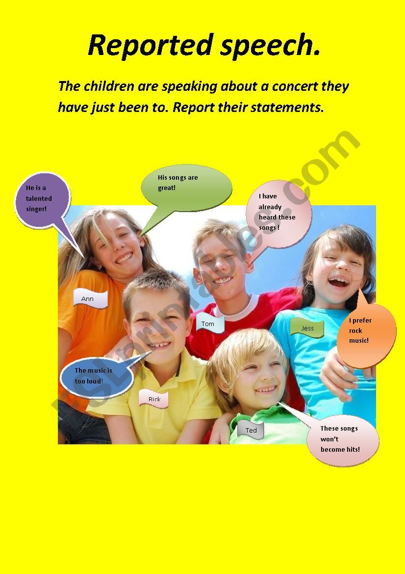 Reported speech worksheet