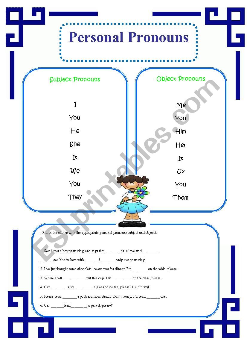 Personal pronouns worksheet