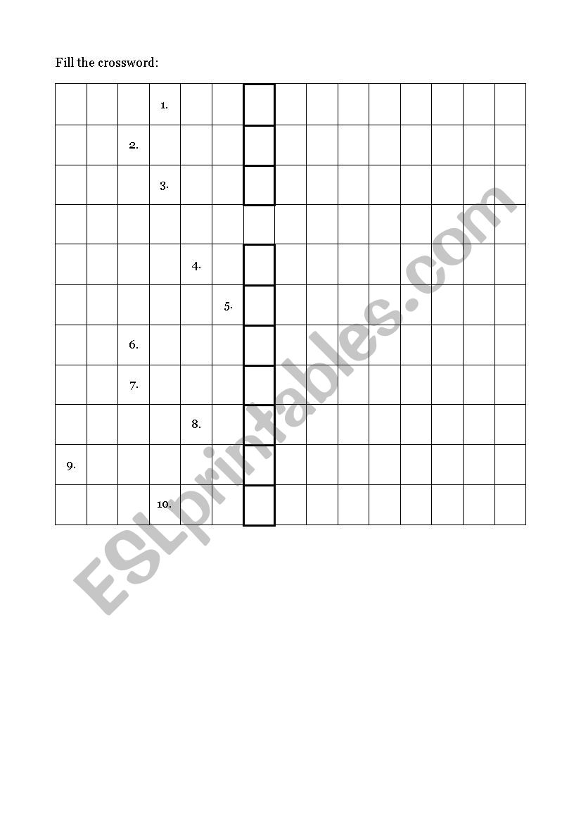 Food Crossword worksheet