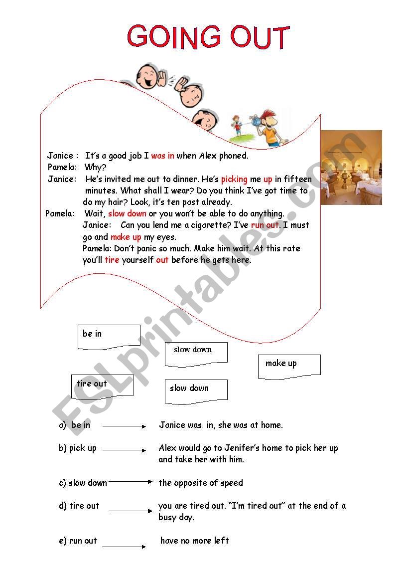 Phrasal Verbs plus activities worksheet