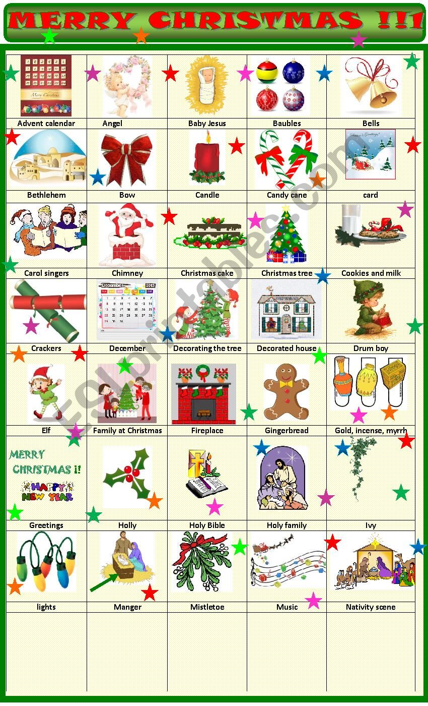 Merry Christmas :pictionary 1 worksheet