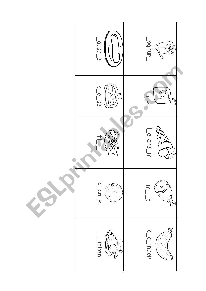 Food worksheet