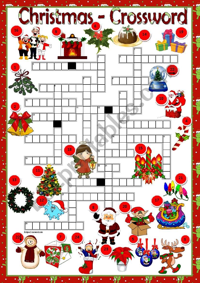 CHRISTMAS  CROSSWORD worksheet