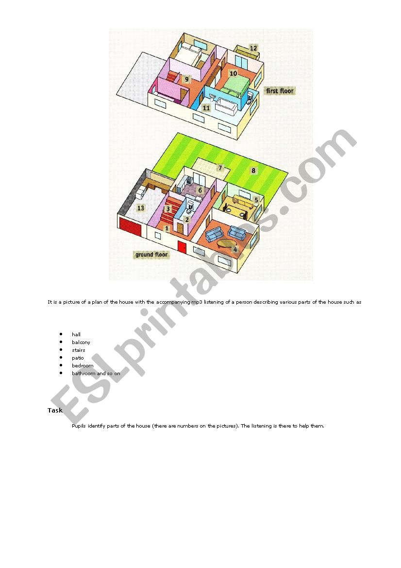 House and Home worksheet