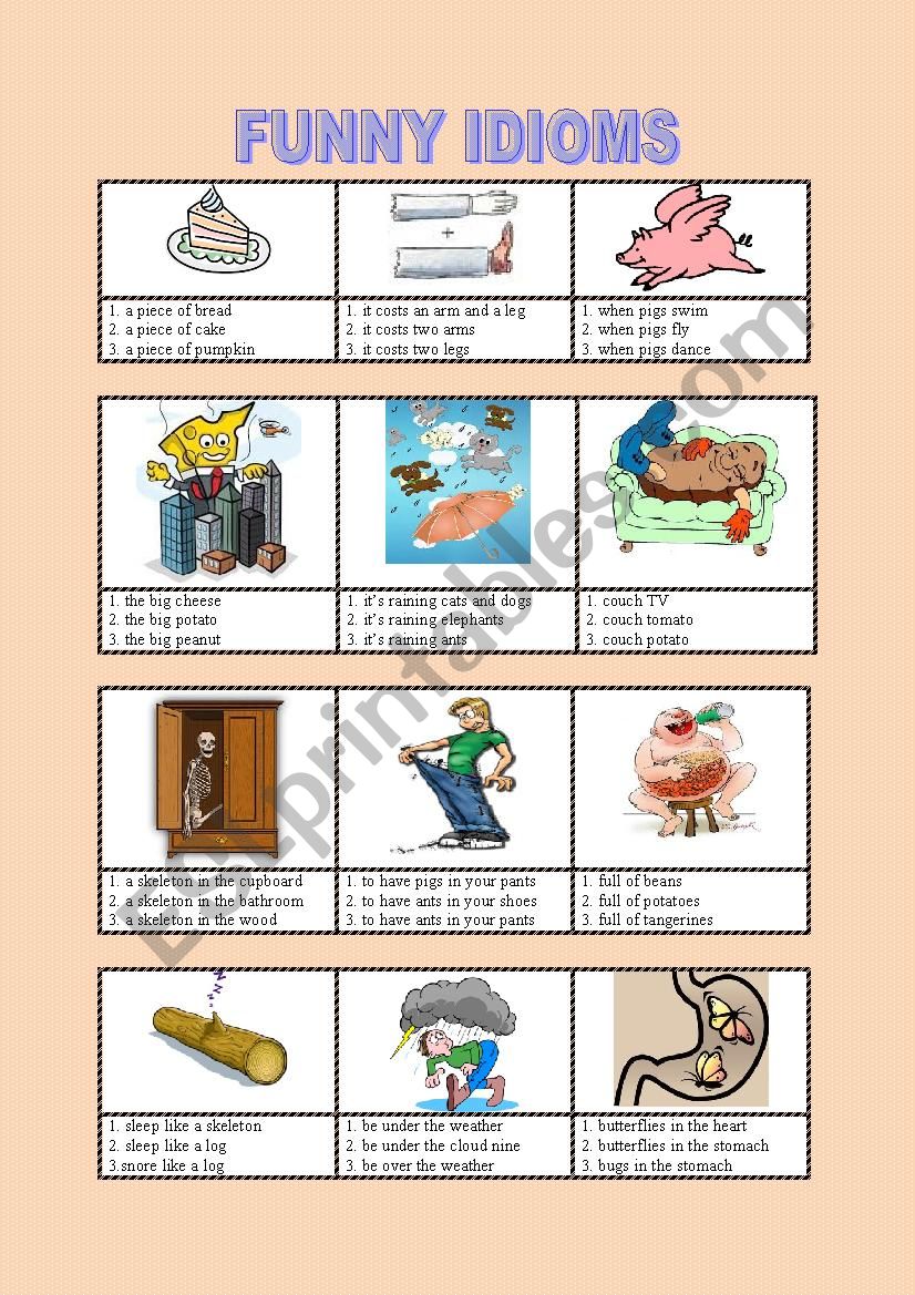 Funny idioms :D worksheet