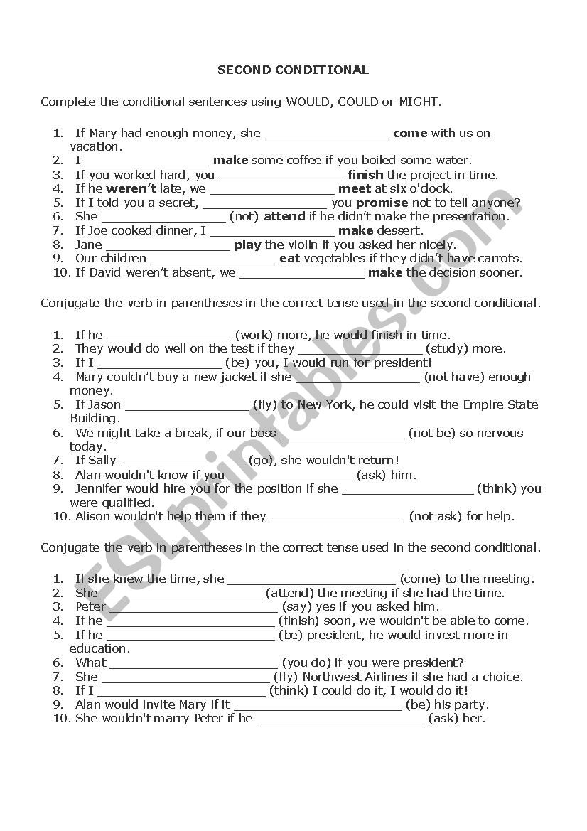 Second Conditional worksheet