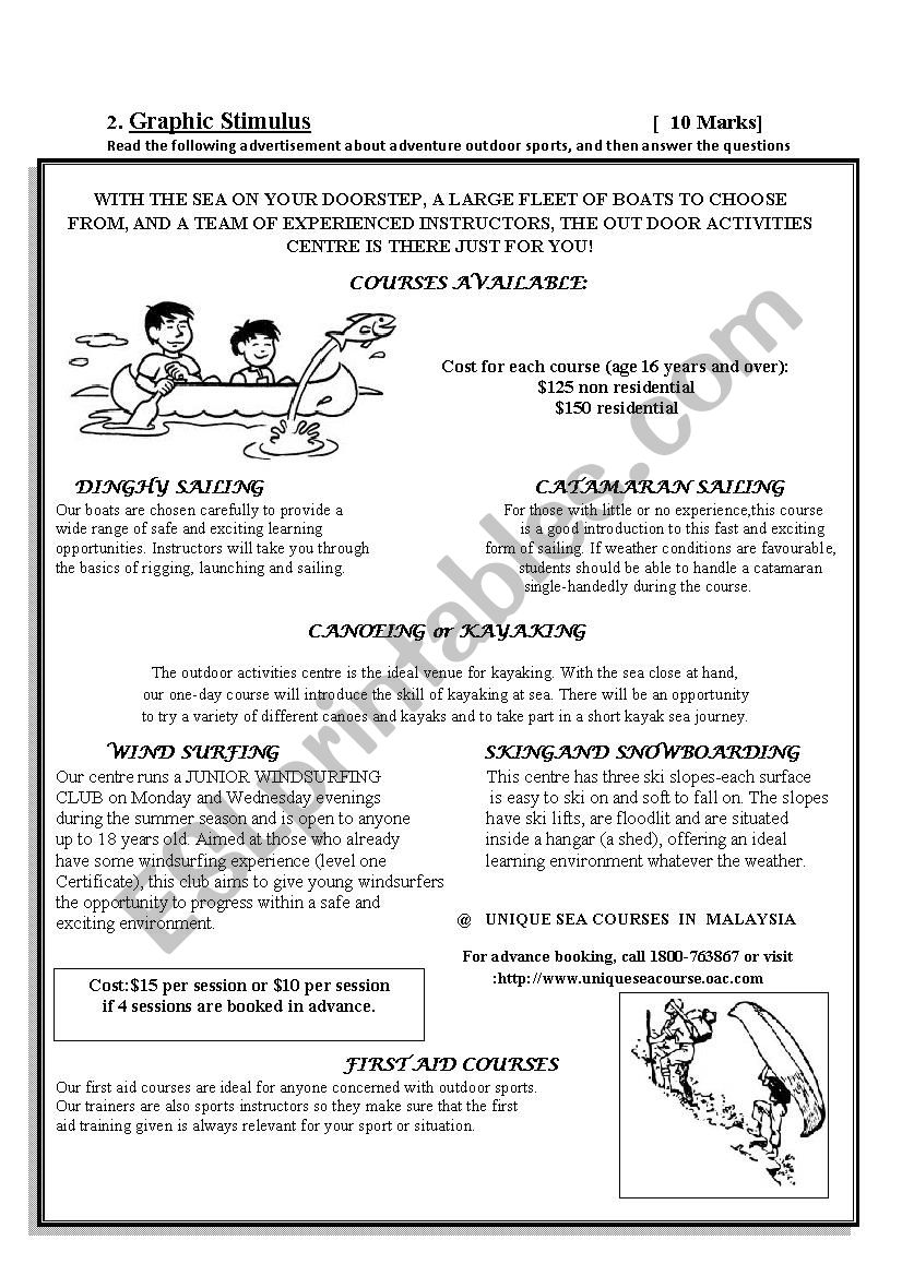 Graphic Stimulus worksheet