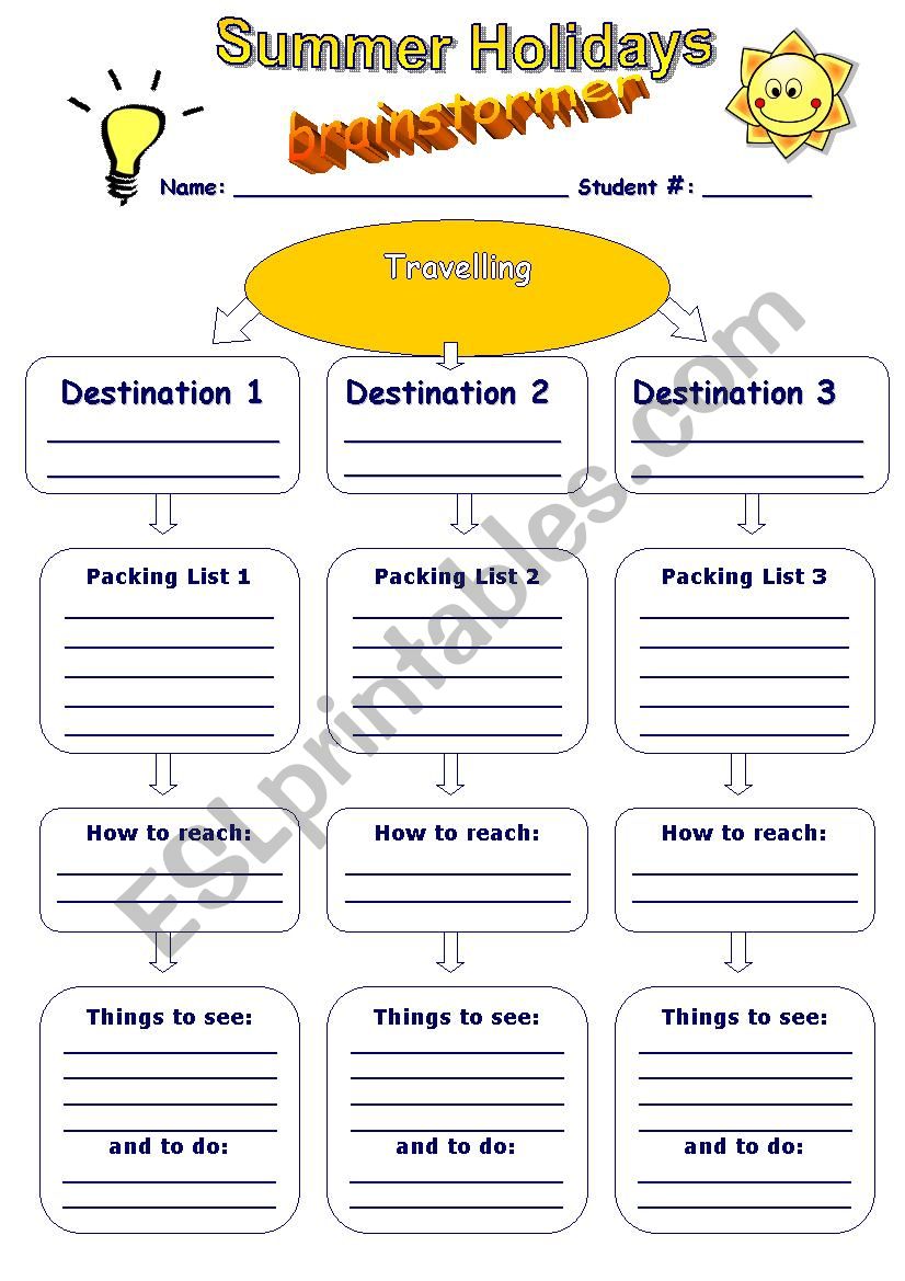 Travelling worksheet