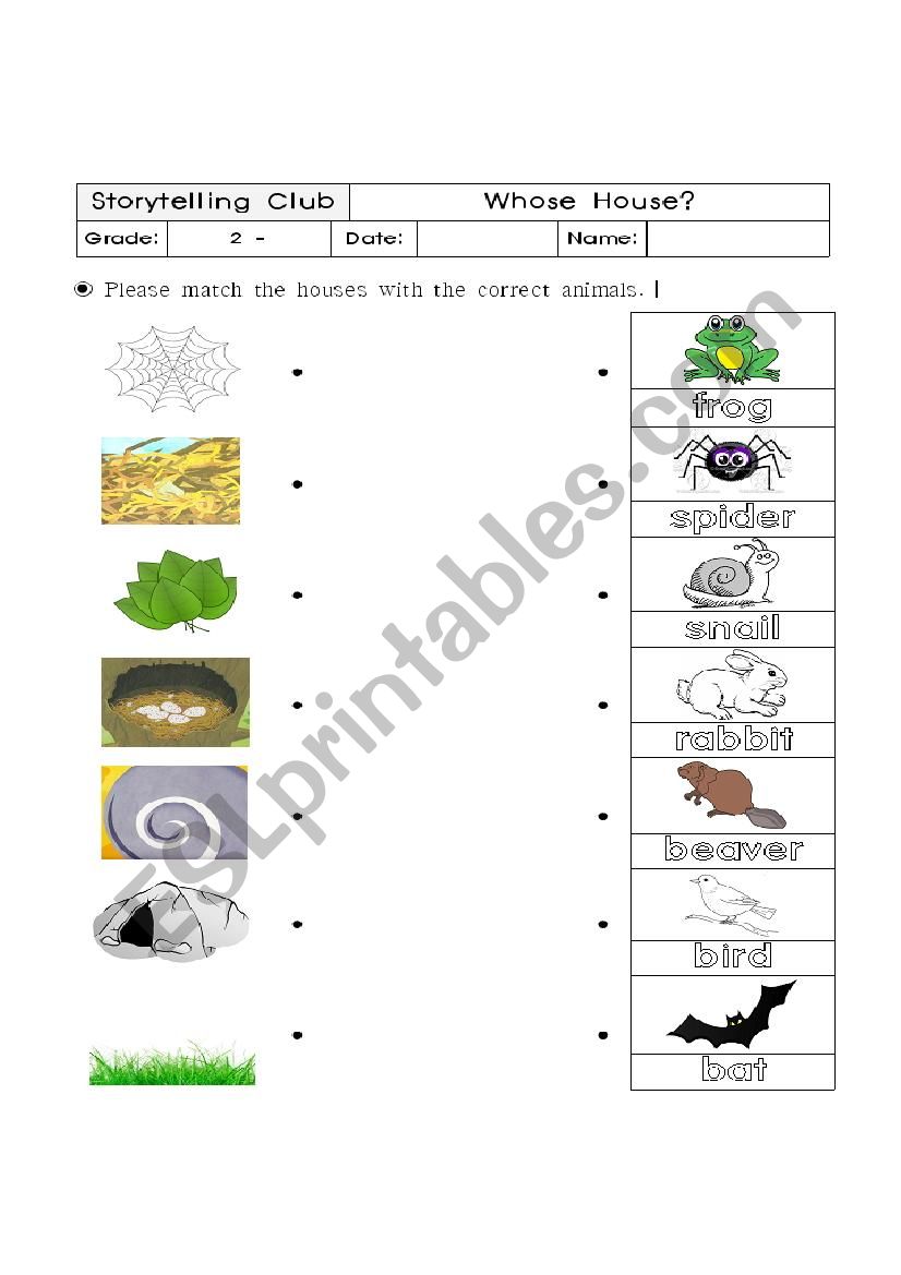 Whose House? worksheet