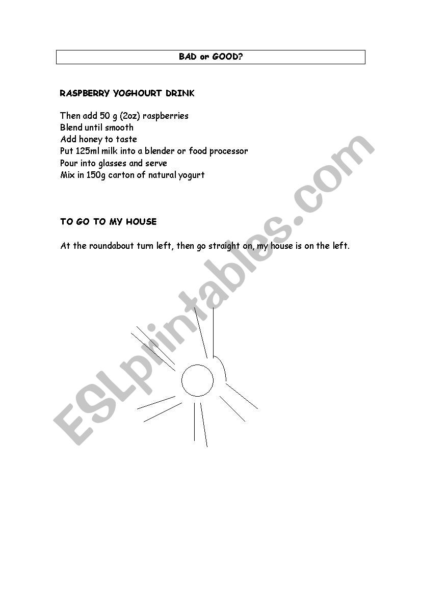 Good or Bad Instructions? worksheet
