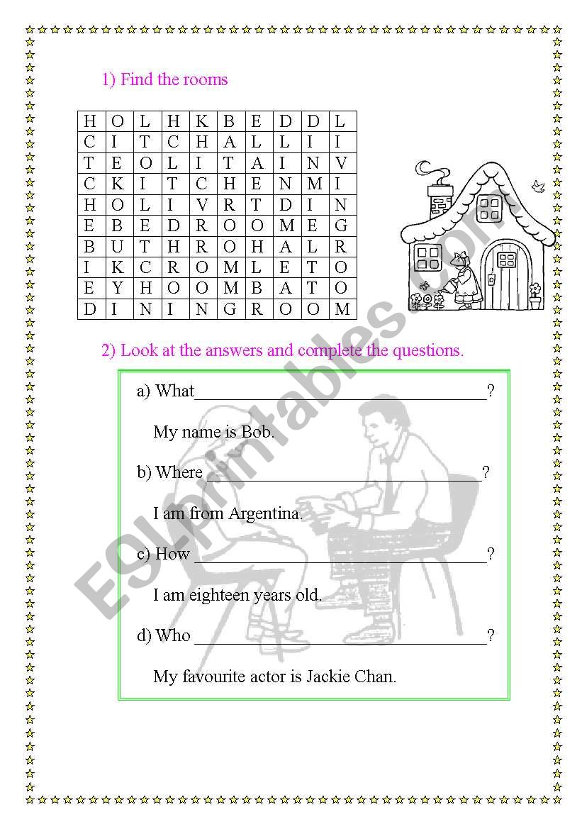 Find the rooms and answer the questions