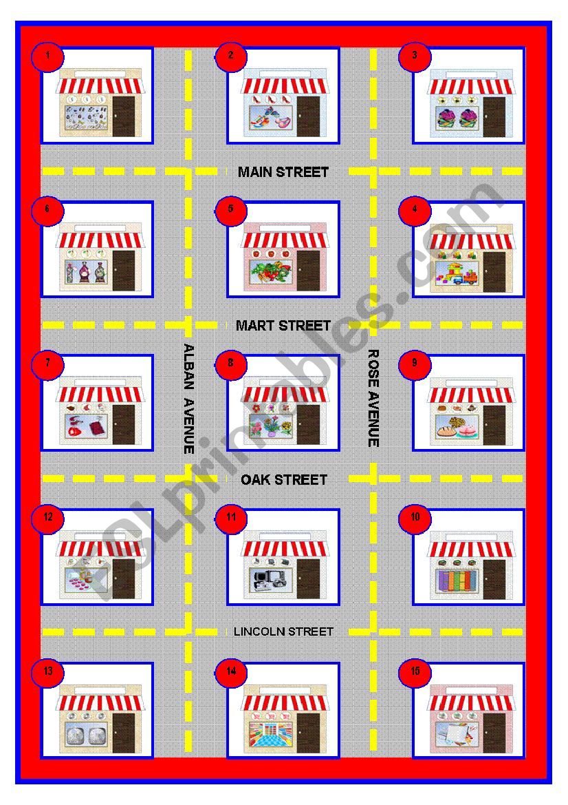 DIRECTIONS GAME 1  boardgame, cards, directions  (text fully editable) *4 pages