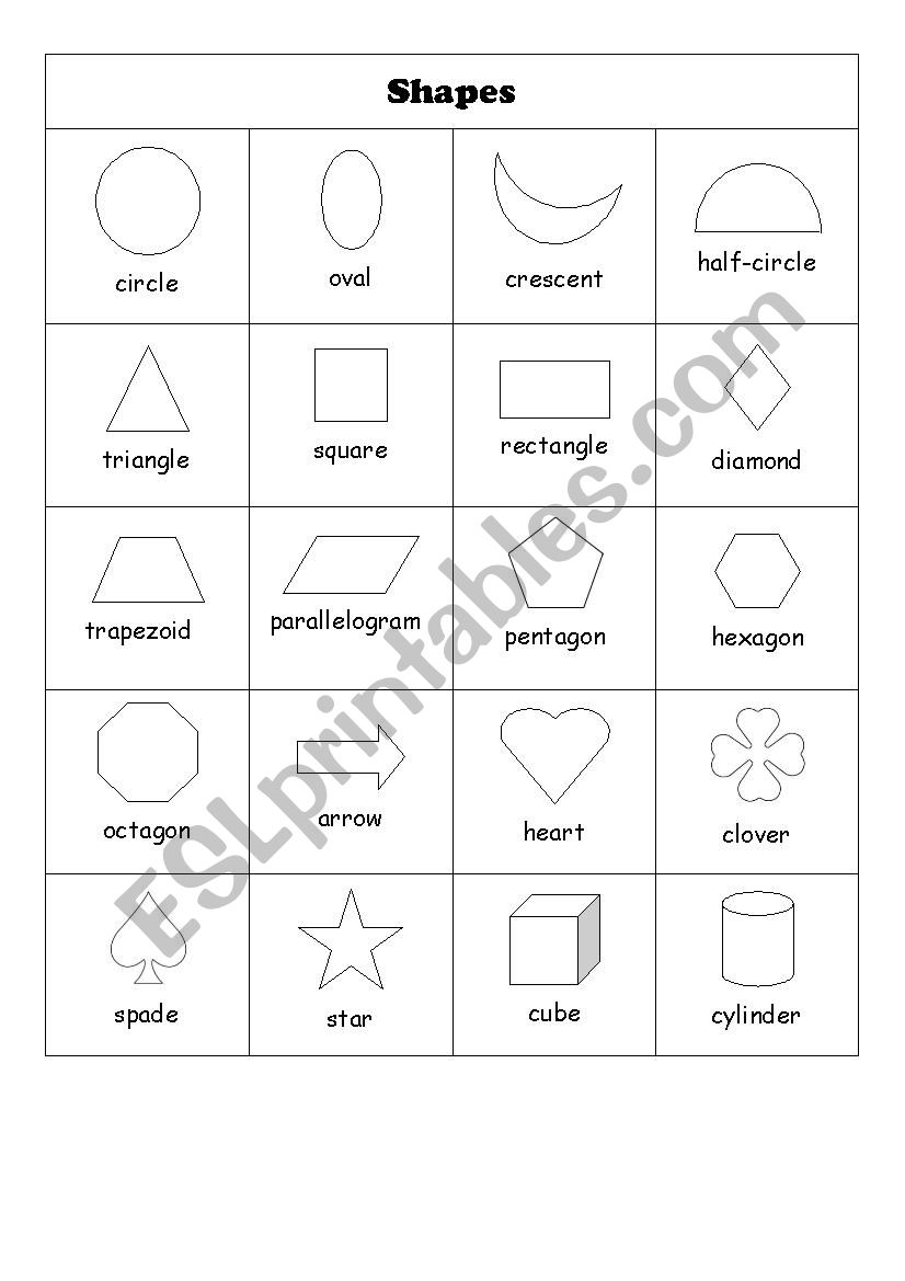 shapes worksheet