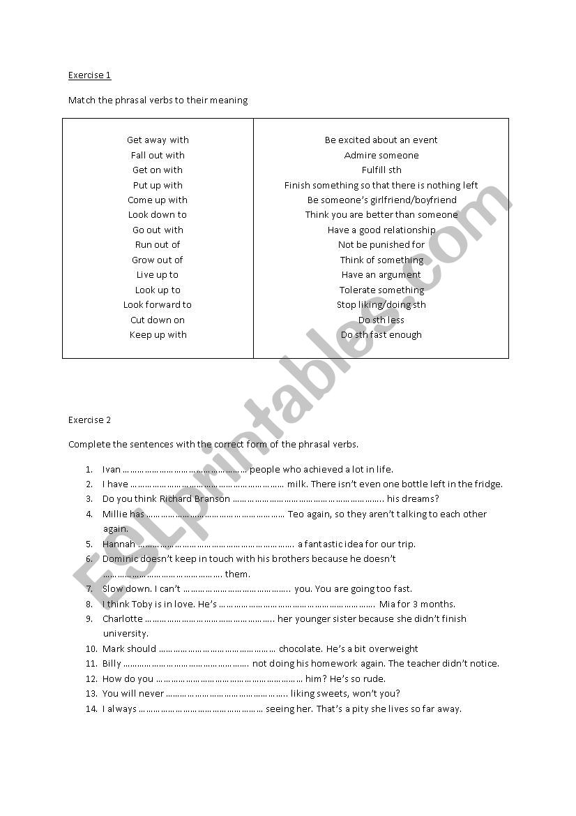 3 parts phrasal verbs worksheet