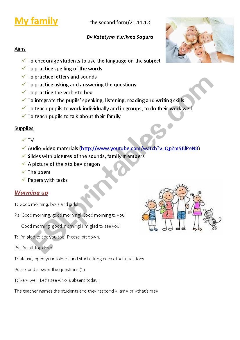 Family lesson plan worksheet