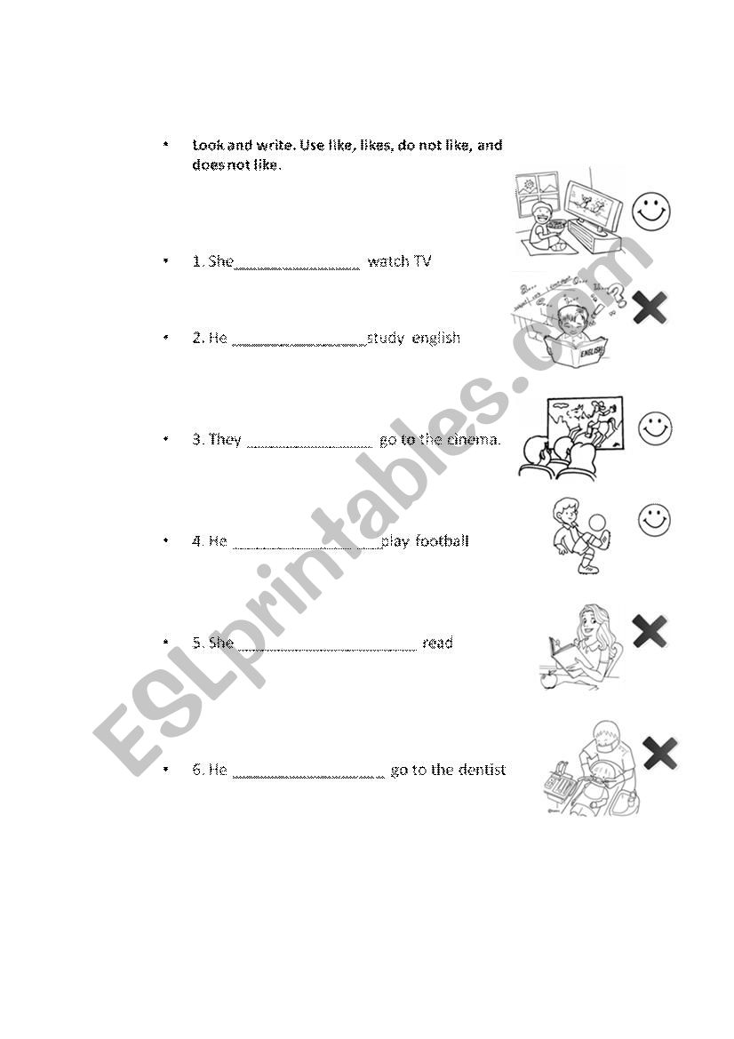 like dont like worksheet like dont like worksheet