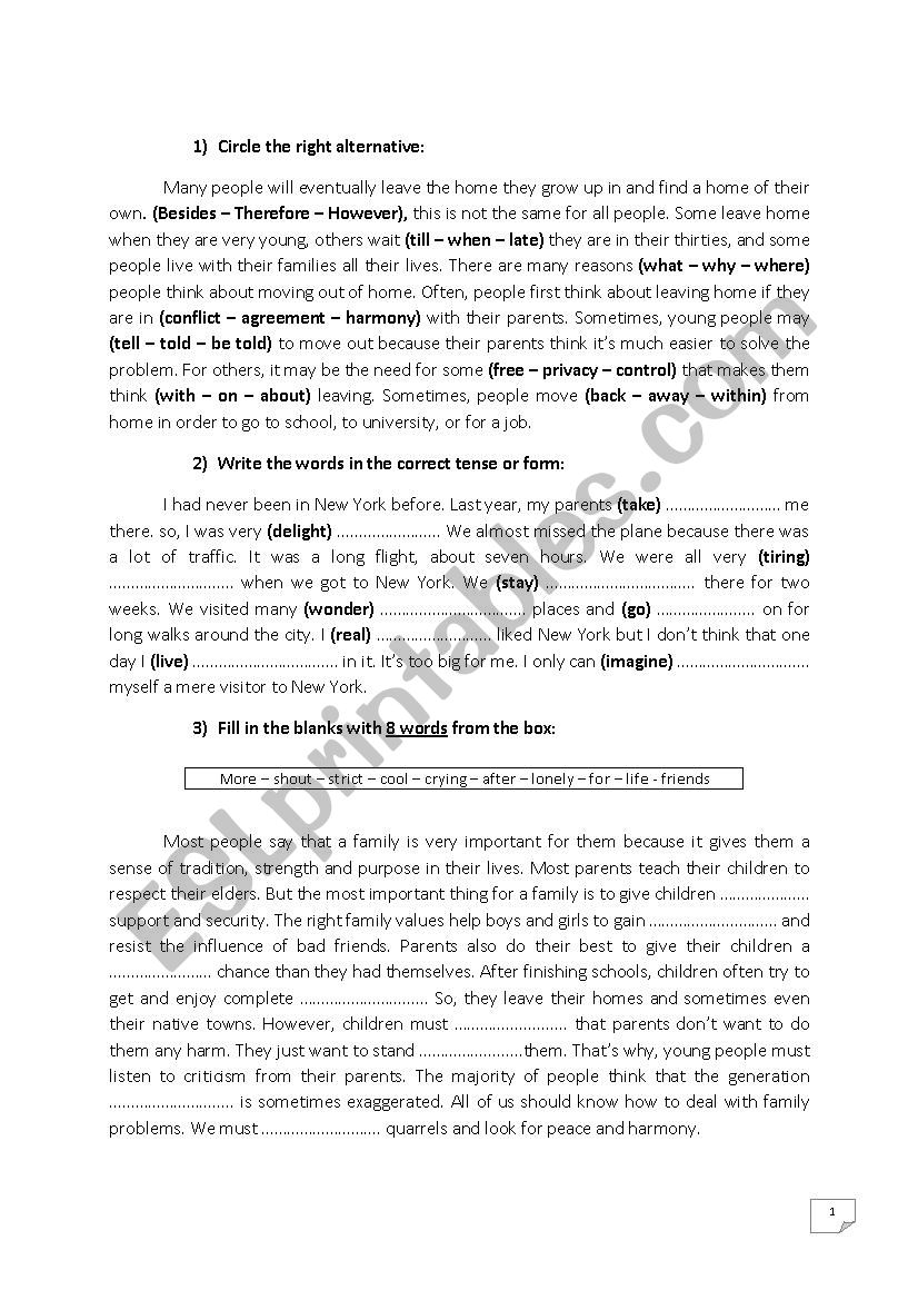 language tasks for second year scientific students