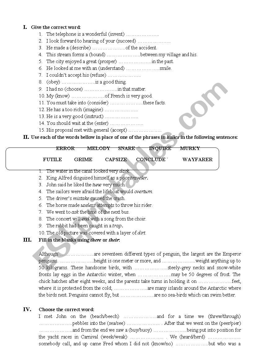 word formation worksheet