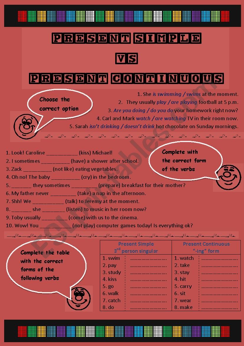 Present Simple vs Present Continuous