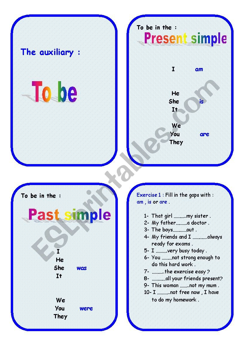 mini book (to be) part 1 worksheet