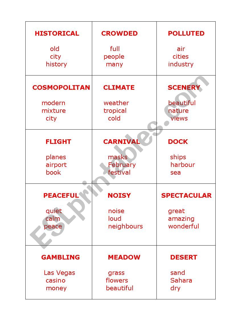 TABOO CARDS no.2  worksheet