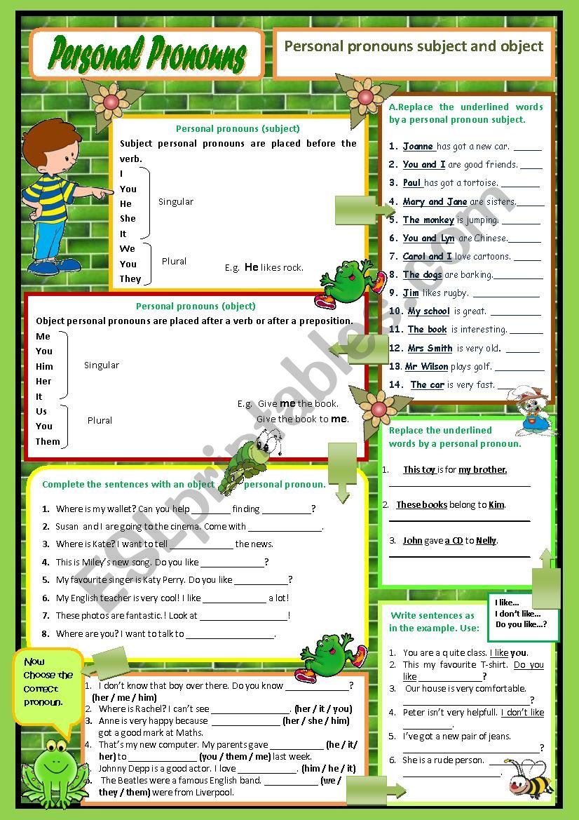 Personal Pronouns (subject / object)