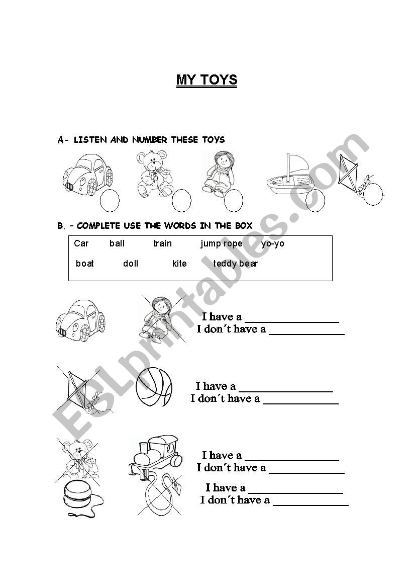 My toys worksheet