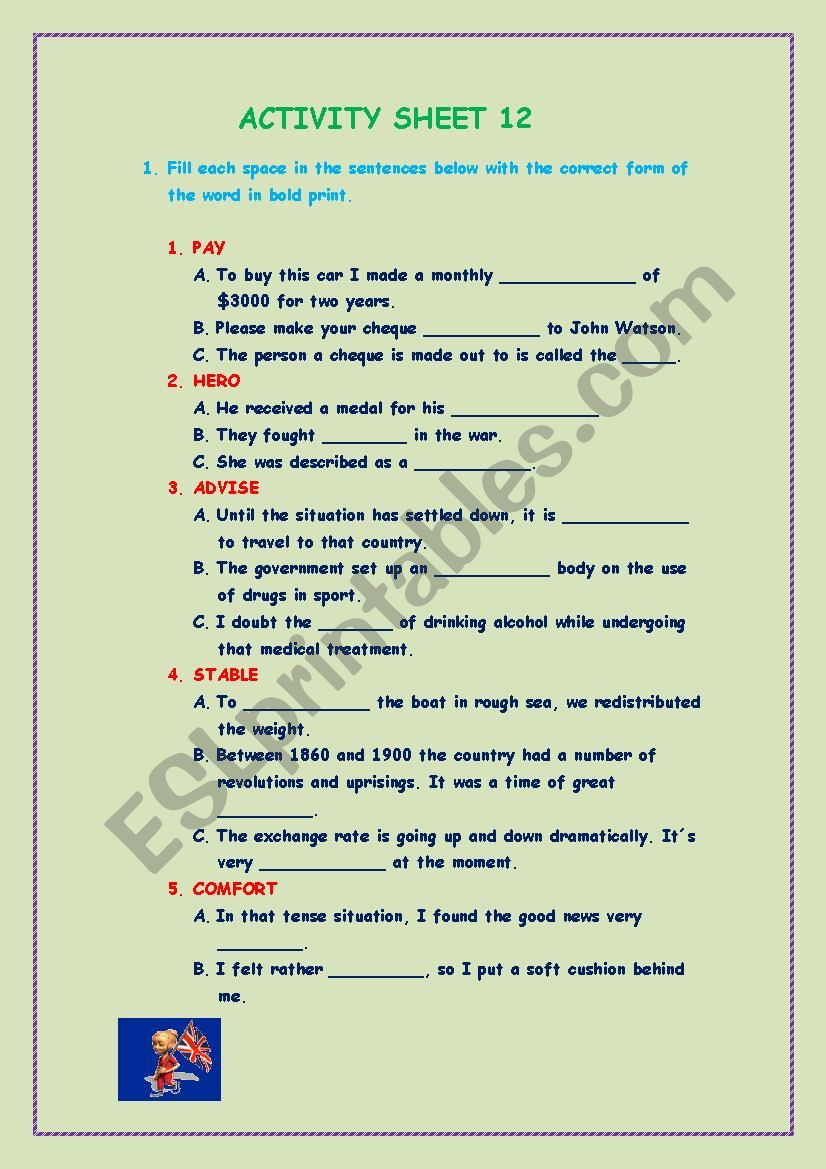 Practise your English worksheet