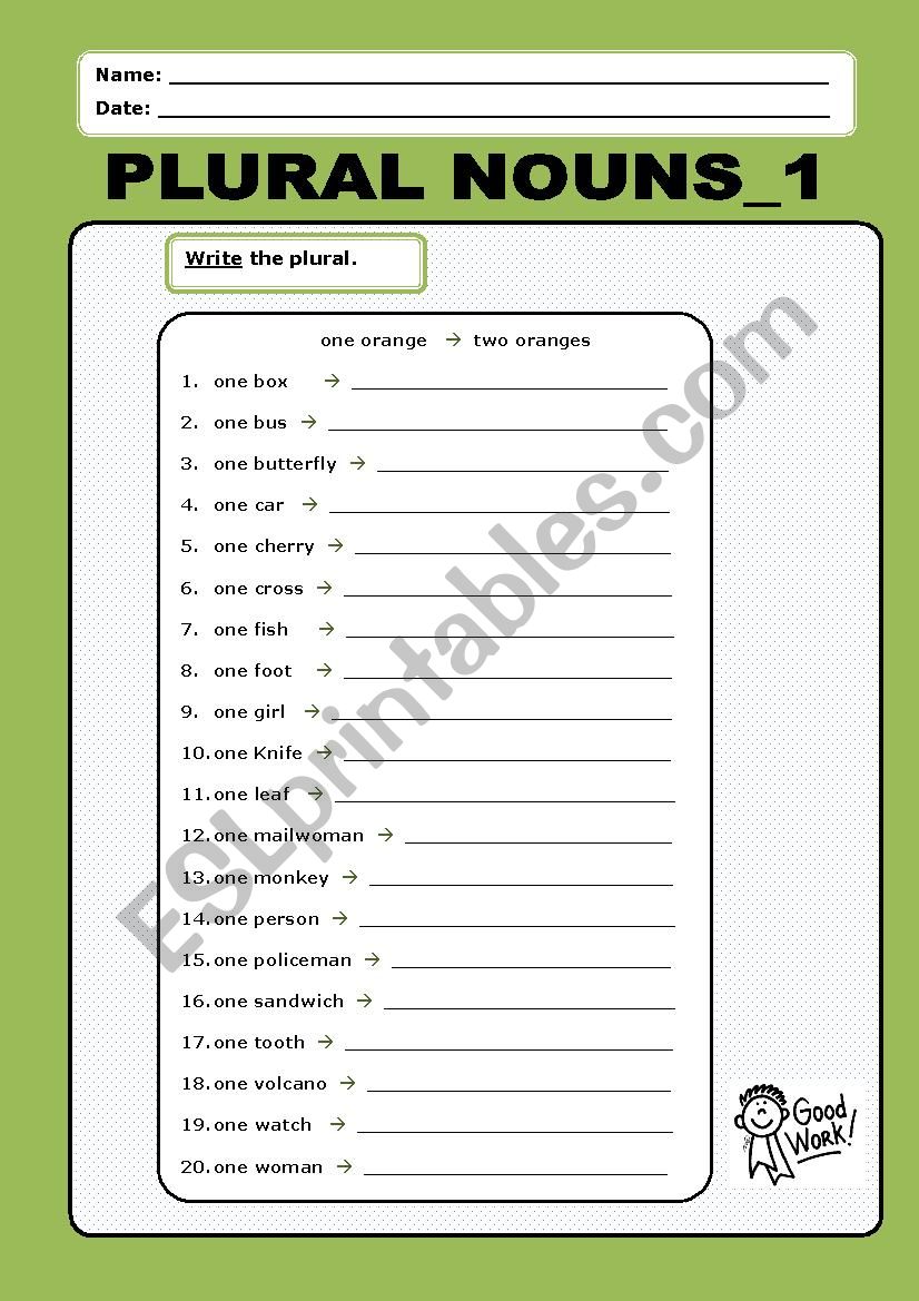 Plural Nouns_1 worksheet