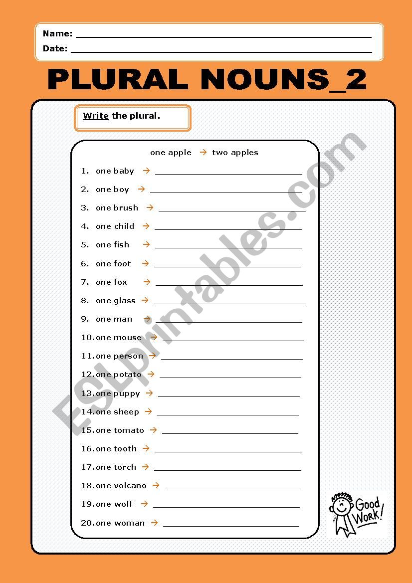 Plural Nouns_2 worksheet