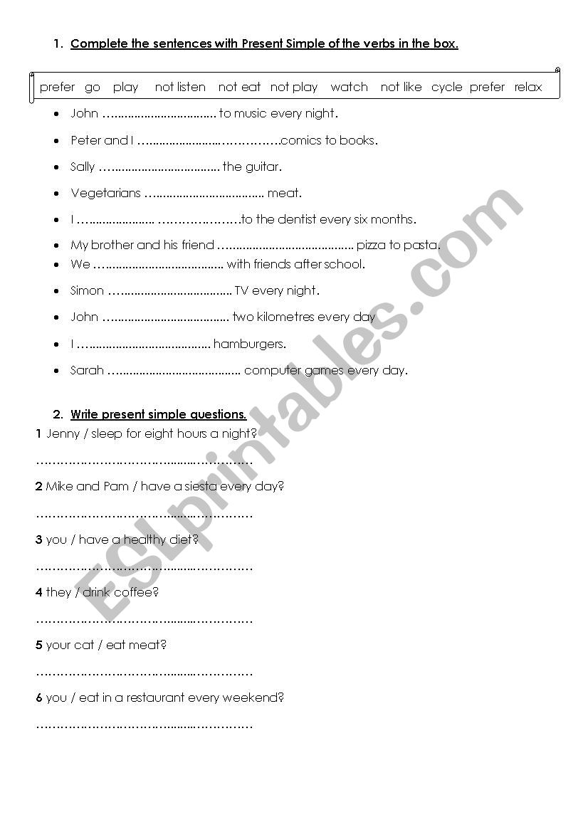 Present simple Afirmative and Interrogative