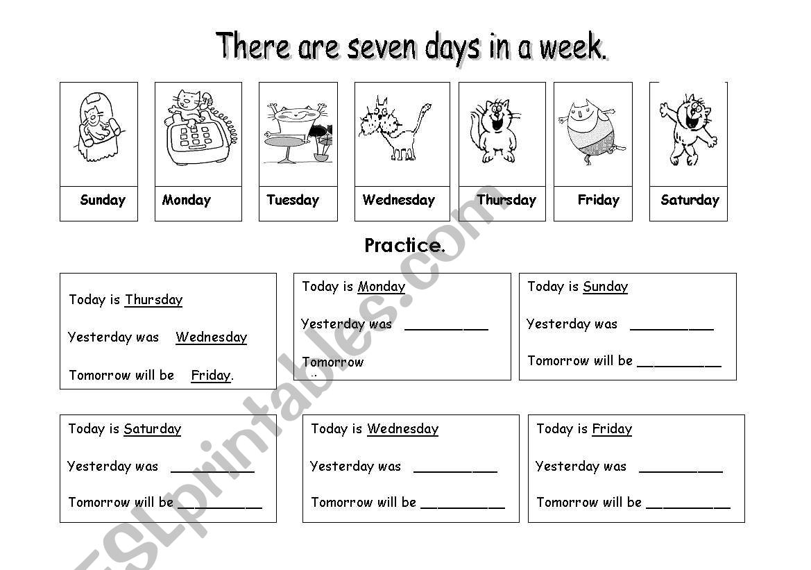 Days of the Week worksheet