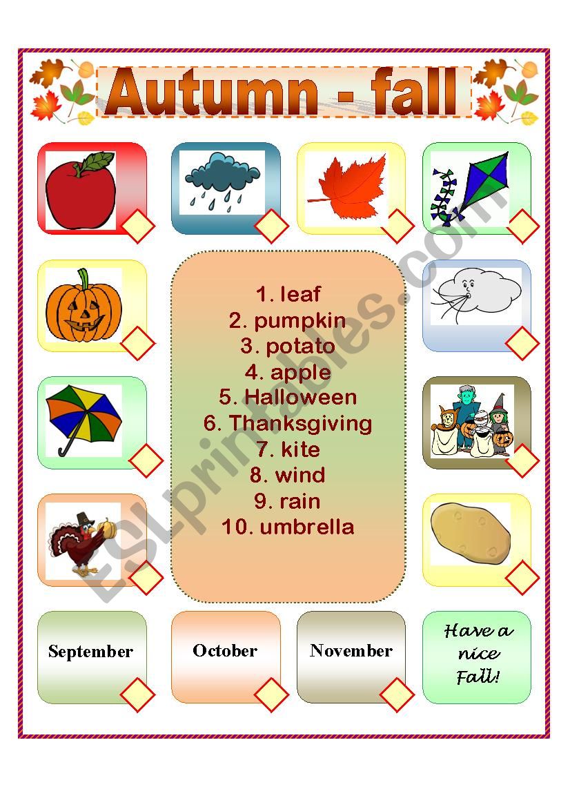 Fall worksheet